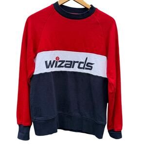 Washington Wizards NBA basketball red white blue striped Hillflint sweatshirt XS